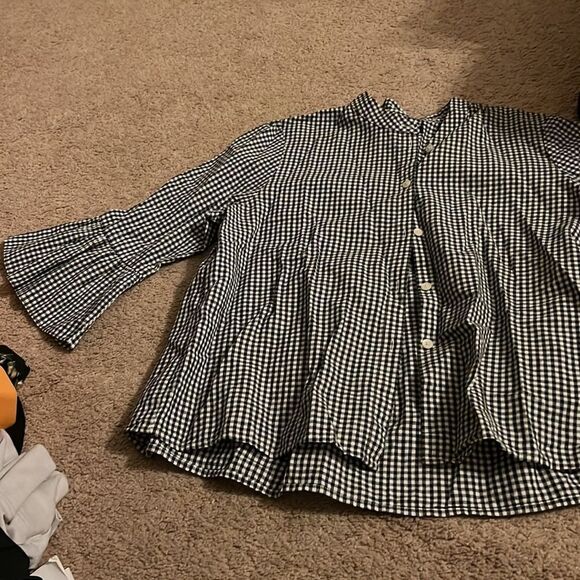 Madewell black and white button down small - Picture 2 of 7